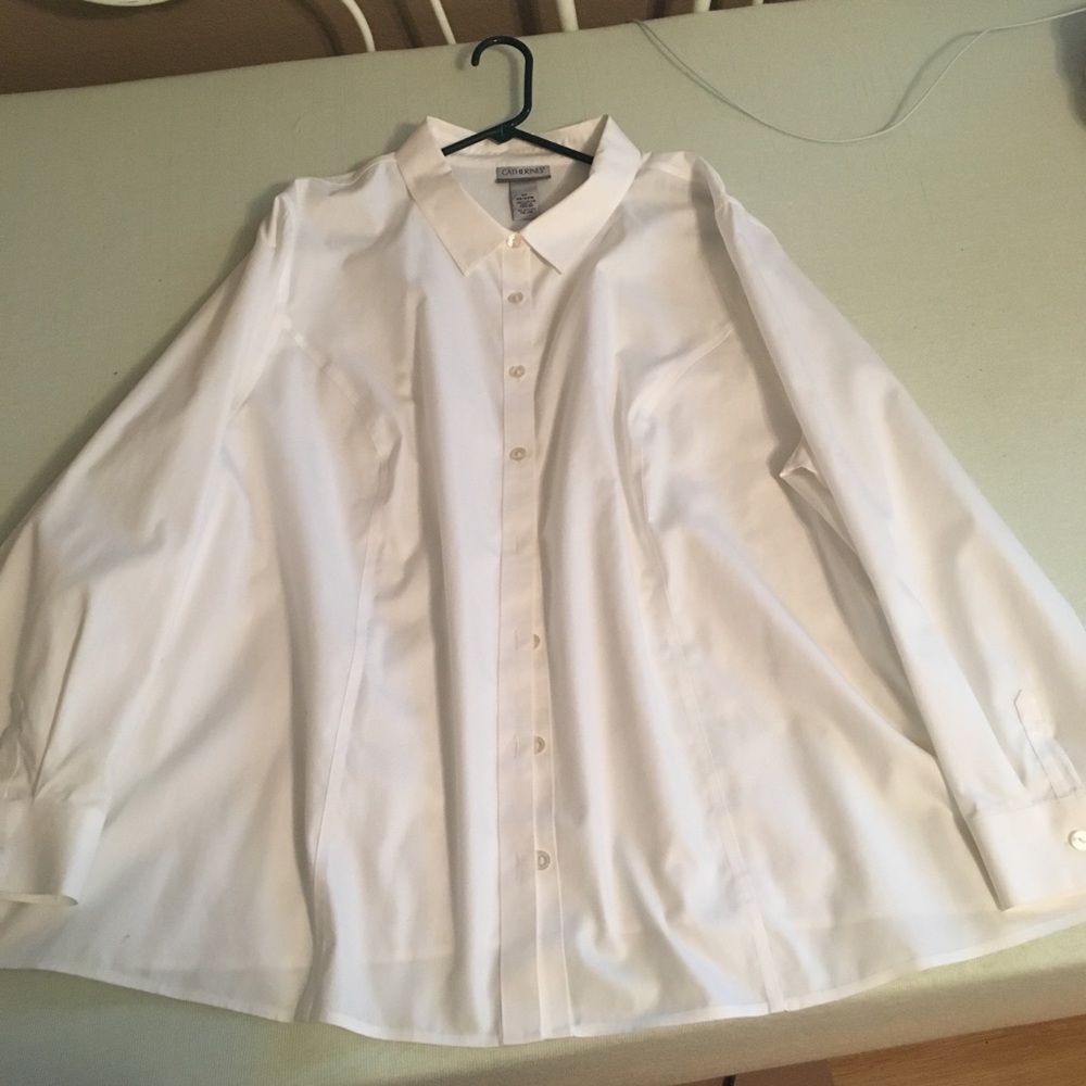 Catherine’s White Button Up No Iron Blouse